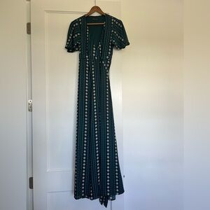 Teal Patterned Maxi Dress